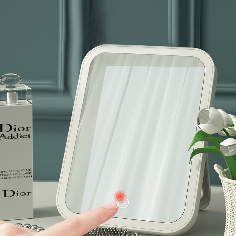 3 farben Leuchtet Einstellbar Helligkeit LED Wiederaufladbare LED Kosmetik Spiegel machen-hoch Spiegel Mit 27 LED Lampen Einstecken Und Ladung