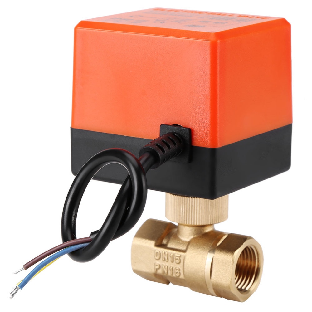 Ball Ventil AC 220V Durcheinander Elektrische Motorisierte Ball Ventil 2 Weg 3-Draht 1.6Mpa Gewinde DN15 DN25