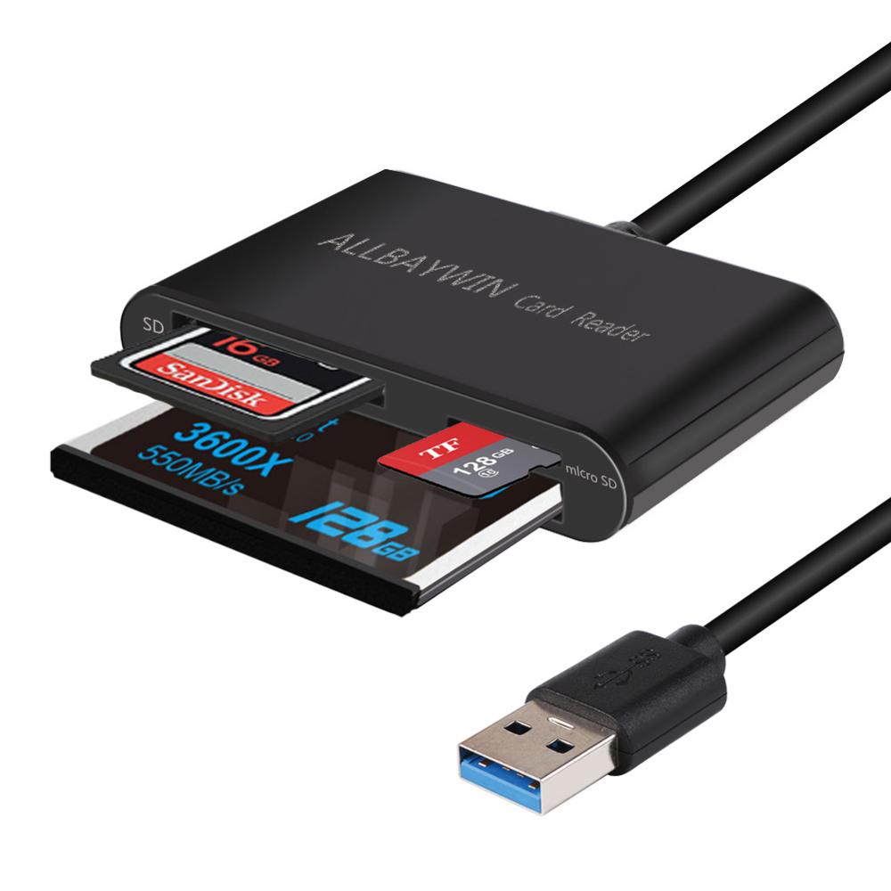 USB 3.0 SD Kartenleser USB Speicher Kartenleser Schriftsteller kompakt Blitz Karte Adapter für CF/SD/TF Mikro SD/Mikro Karte für Wind