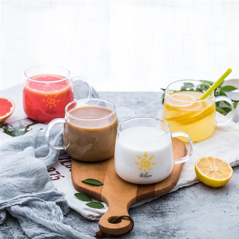 450ml Klar Wärme-Besteändig Tee Bahre Becher Saft Tasse Kaffee Tassen Becher Glas Becher Wärme-breiter Getränk Trinken Becher Tassen