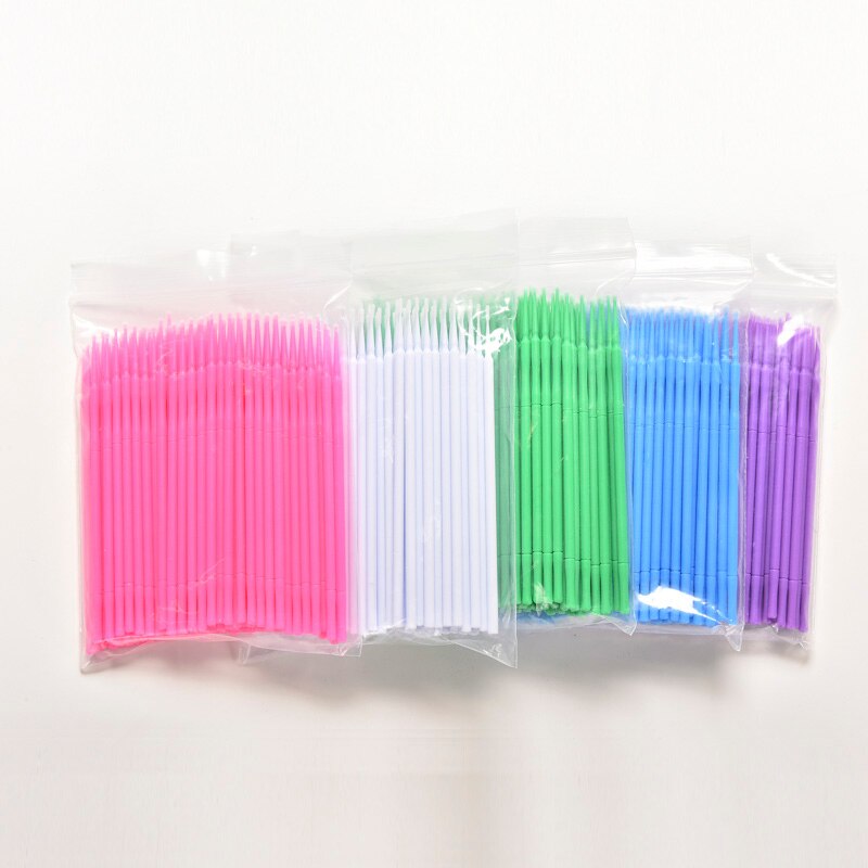 Neue 100 Stck/Pack Einweg machen-hoch Pinsel Tupfer Mikro Pinsel Wimpern Verlängerung Werkzeuge Individuelle Peitsche Entfernen Werkzeuge Fussel Freies