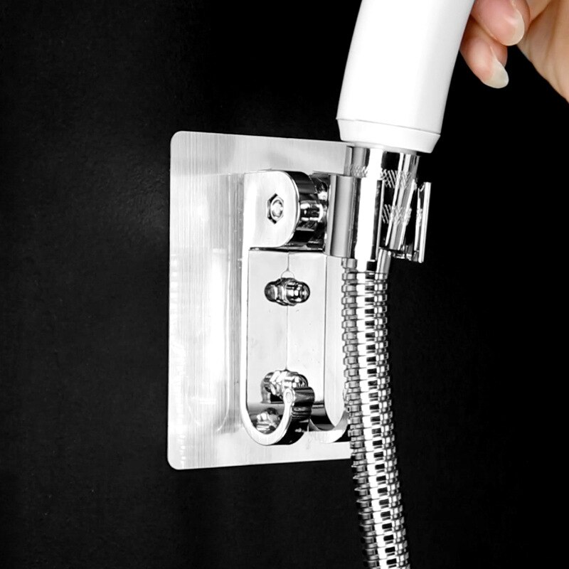 Universal- Hand Dusche Halfter Selbst-Klebstoff Halfter Edelstahl Dusche Schiene Kopf Zauberstab Montiert Schlecht Halterung mit Haken
