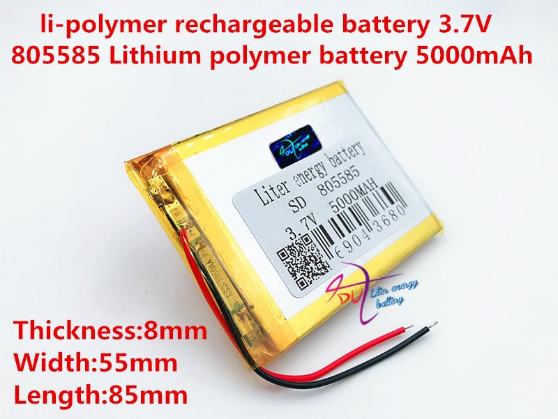 3,7 V 5000 mAh 805585 Lithium-Polymer Li-Po li ionen Akku zellen Für Mp3 MP4 MP5 GPS Handy, Mobiltelefon