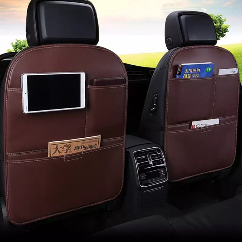 Automobil Allgemeine PU Leder Anti-treten Pad Auto Sitz Rückenlehne Schutz Abdeckung, Anti-Verschmutzung Pad, lagerung Tasche IPad Halterung