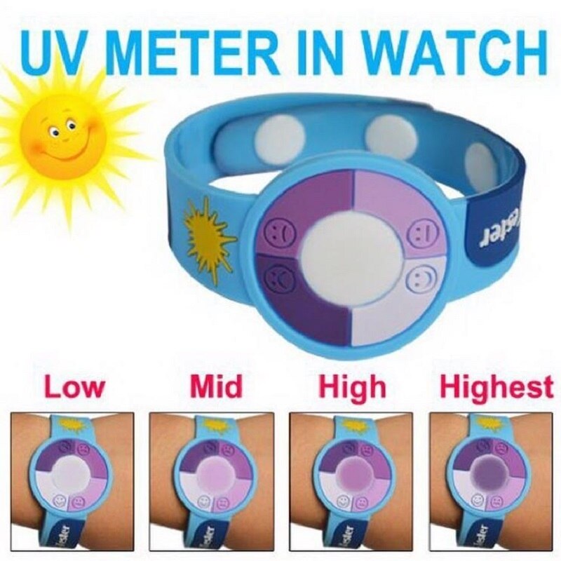 3 teile/los PVC Armbinde Prüfung Uv Intensität Uhr Prüfung Solar- UV Tester Solar- Monitor Tester UV Produkte Sonnenschirm Monitor