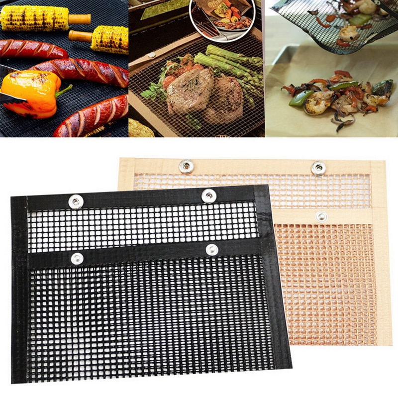 nicht-Stock Grill Grillen Matten Hohe Sicherheit Netz bilden BBQ matt Wärme Widerstand Wiederverwendbare Grill Gittergewebe Für draussen-aktivitäzehn BBQ