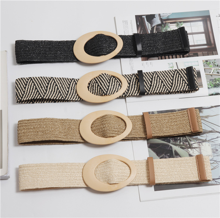 Wachs Seil Flechten frauen gürtel Runde Schnalle Felsen Gürtel frau Jahrgang Strick Taille Gürtel gewebte Weibliche Elastische Geflochtene Gürtel BZ43
