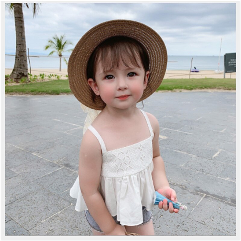 Mädchen Kleidung Sommer freundlicher Kleidung Schlinge Weste oben Blume Drucken Ärmelloses Quadrat Kragen Elastische freundlicher Kleidung