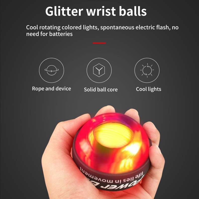 Regenbogen LED Muskel Energie Ball Handgelenk Ball Trainer Entspannen Gyroskop Energie Ball Kreisel Arm Trainer Handgelenk-stärkungsmittel-Ball Fitness Ausrüstungen