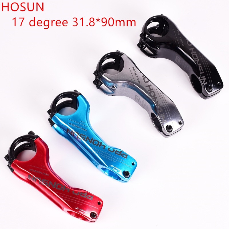 HONSUN Profi fahrrad Stengel 17 Grad Winkel MTB Fahrrad Stammt Teile 90mm hoch-Stärke 31,8mm Vorbau für XC Behälter MTB Berg Straße Fahrrad