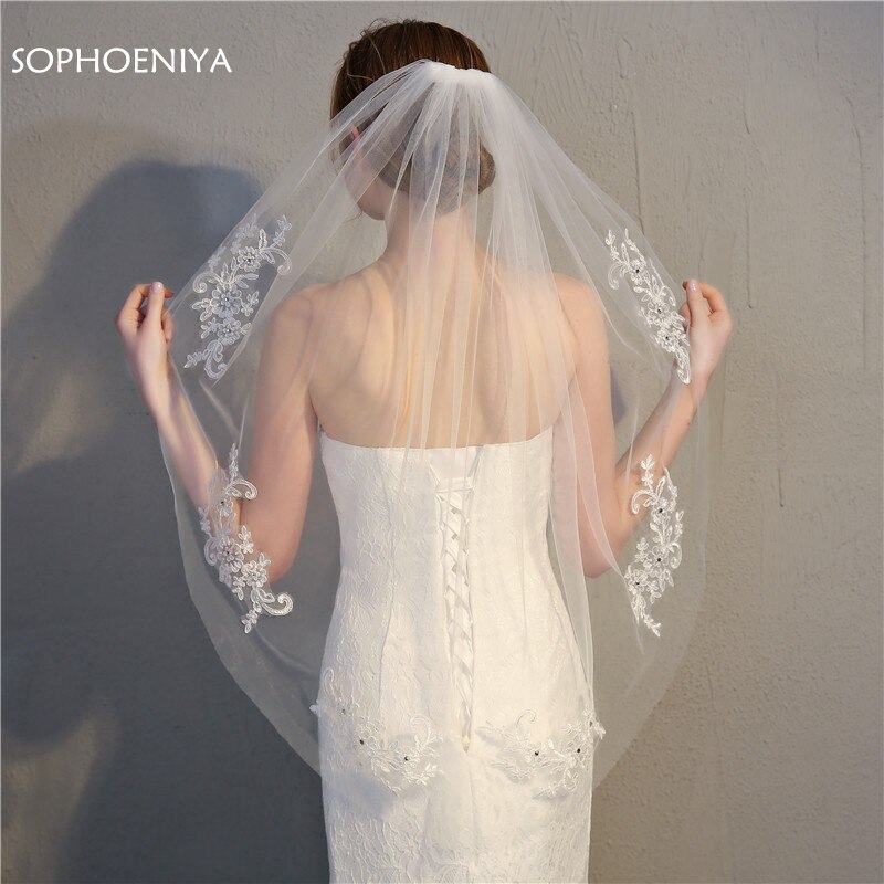 Neue hochzeit schleier mit kamm welon braut schleier Kurze Hochzeit zubehör Velo de novia corto Veu de noiva