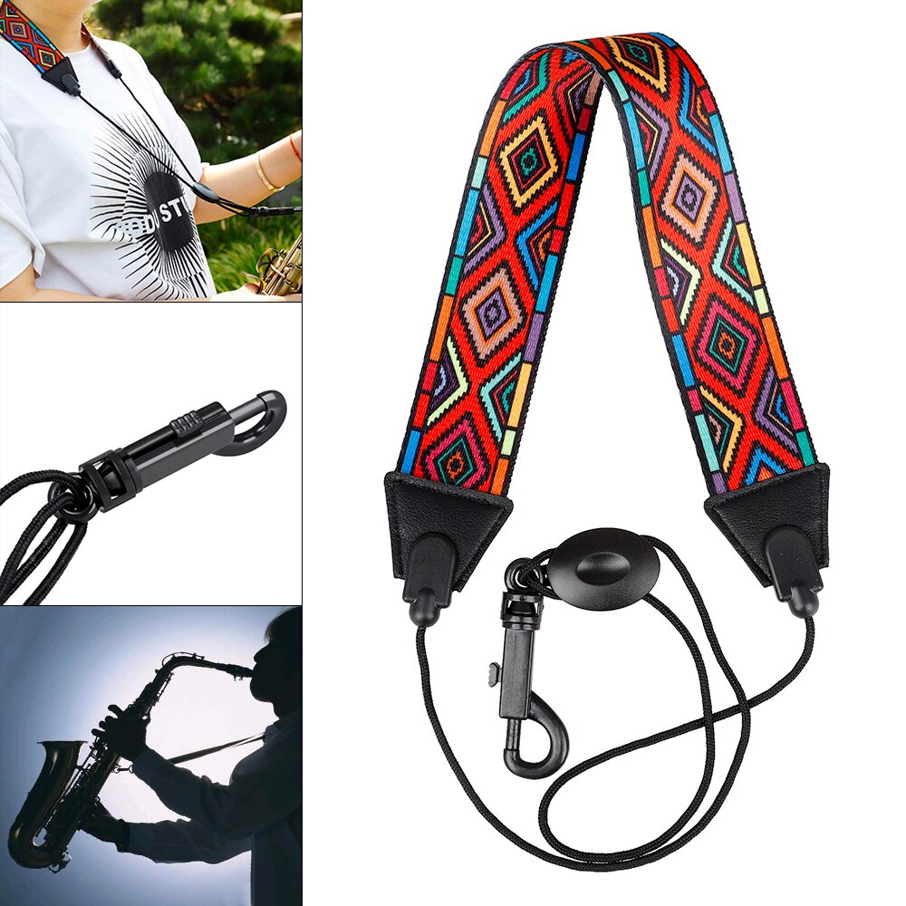 verrotten Diamant aufbringen Farbige Polyester Saxophon Nacken Gurt Schulter Riemen für Alt/Sopran/Tenor Saxophon