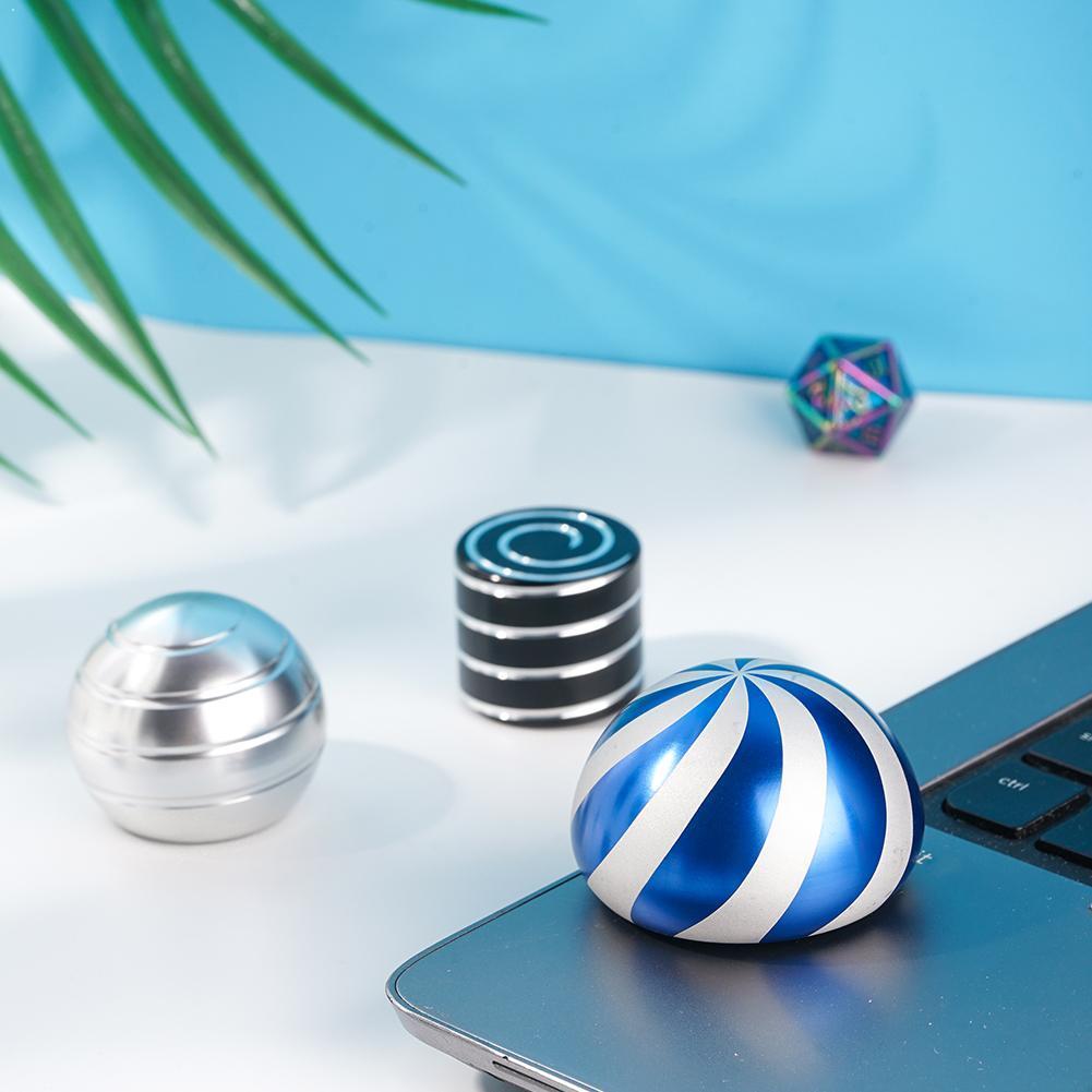 Schreibtisch Dekompression Spielzeug Rotierenden Sphärische Gyroskop Schwarz Dekompression Zappeln Blau Spielzeug Spielzeug Spinnen Schreibtisch oben Silber O E9R0
