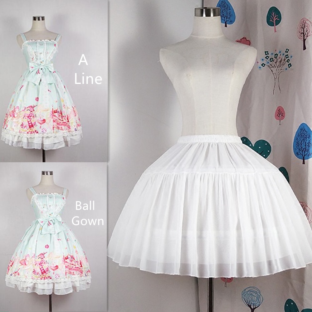 EINE Linie Ballkleid Krinoline Unterrock Cosplay Petticoat Kurz Frauen Weiß Schwarz Petticoat Hochzeit Zubehör