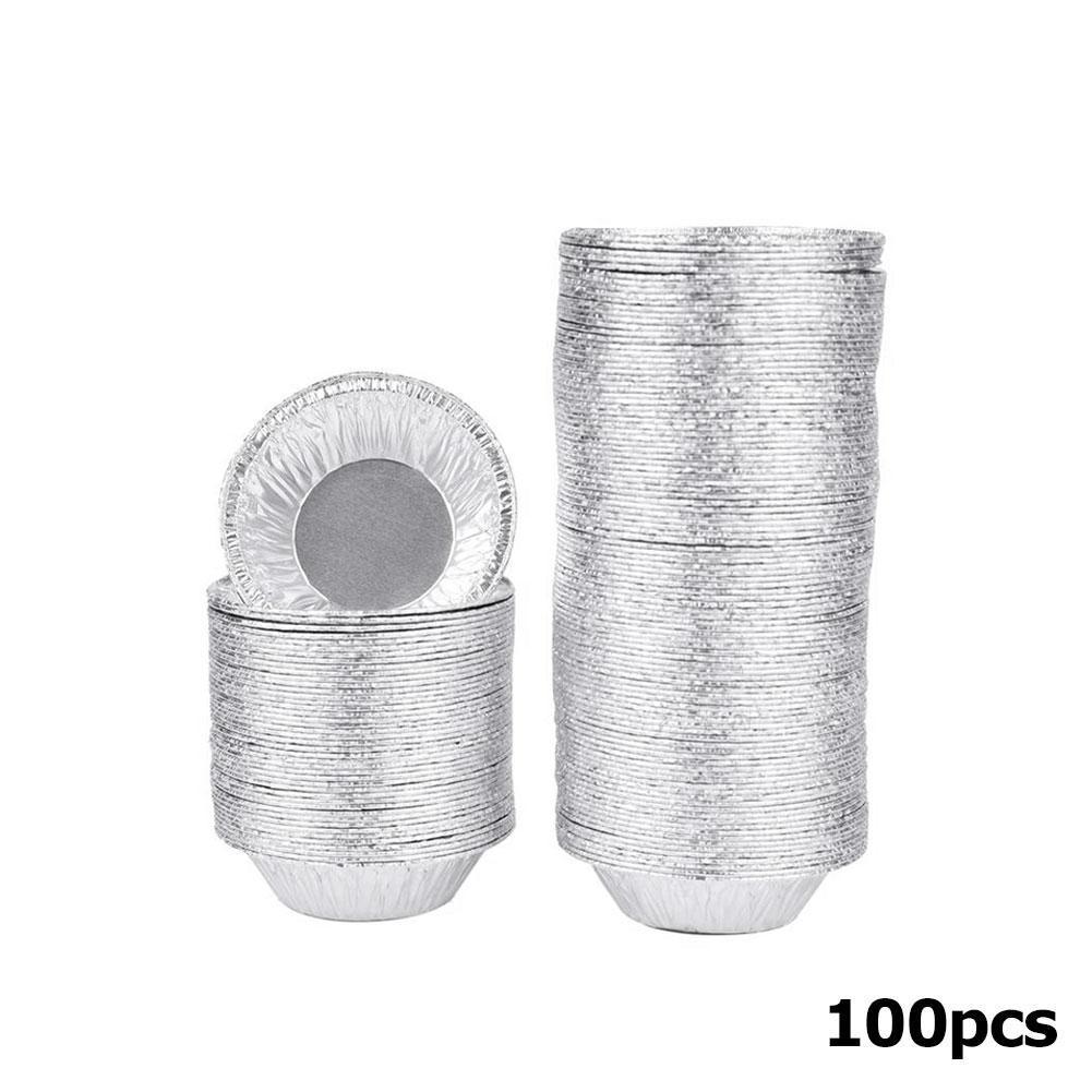 Kreative 100 stücke Runde Torte Schimmel Einweg Aluminium Mini Backen Topf Pfanne Folie Torte Fach Zinn Tablett Kuchen Platte Torte p8R6