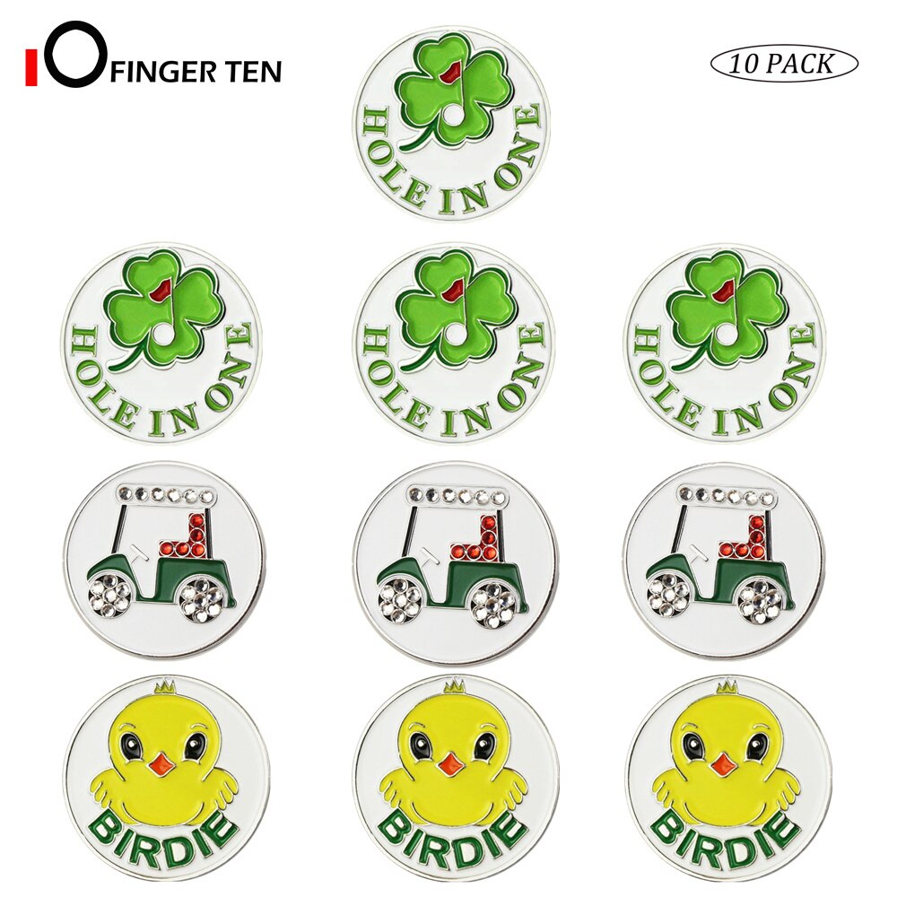 10 Pack Sortiert aufbringen Golf Ball Marker Passt Alle Magnetische Golf Werkzeuge Wert einstellen Legierung Weiche Emaille Technik