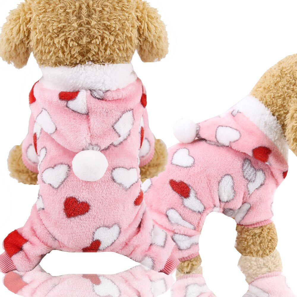 Rosa liebe Karikatur hund kleidung welpen Winter kleidung französisch Bulldogge jacke hund halloween kostüm Chihuahua kostüm Haustier kleidung