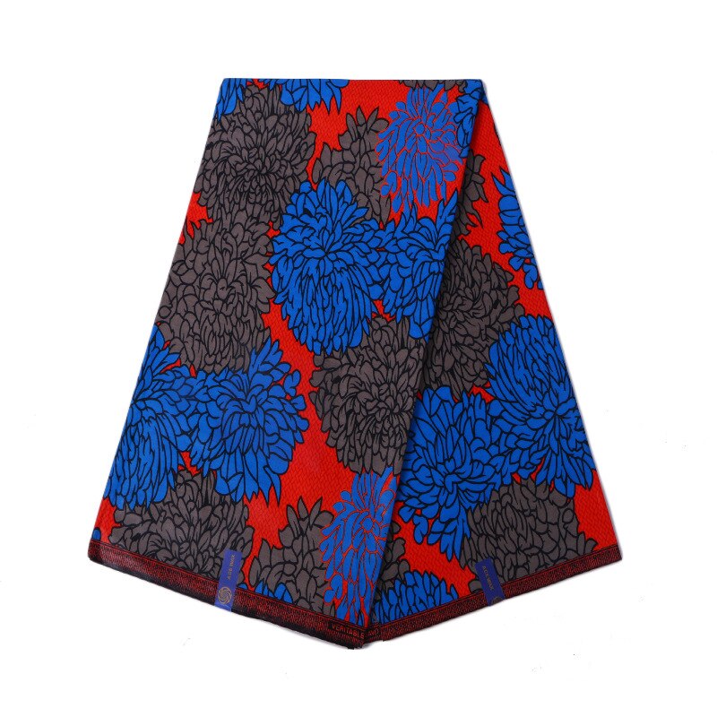 Afrikanische Blaue Blume Druck Modische SchöNe 100% Baumwolle verrotten Garantiert Echte Wachs Stoff Afrikanischen Batik Stoff 6 Meter