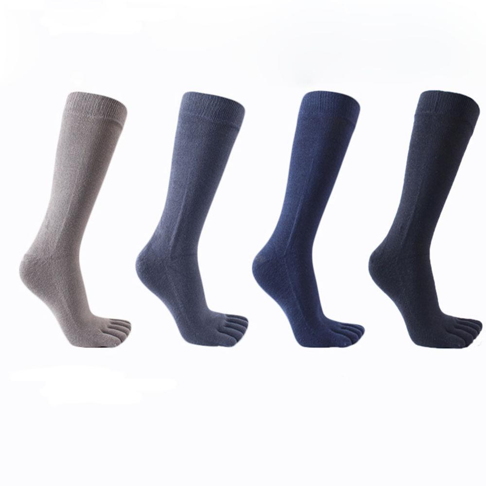 Japanischen Stil herren Geschäft Arbeit Fünf Finger Socken Einfarbig Baumwolle Lange Kalb Hohe Kappe Socken Mann Weiche Atmungsaktive warme Socken