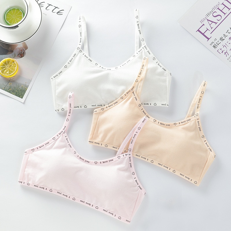 2 stücke Teenager Junges Mädchen Schulungen Bh Pubertät freundlicher Baumwolle Bh oben Kleidung freundlicher Mädchen Unterwäsche Kleidung 10 zu 16 jahr altes mädchen