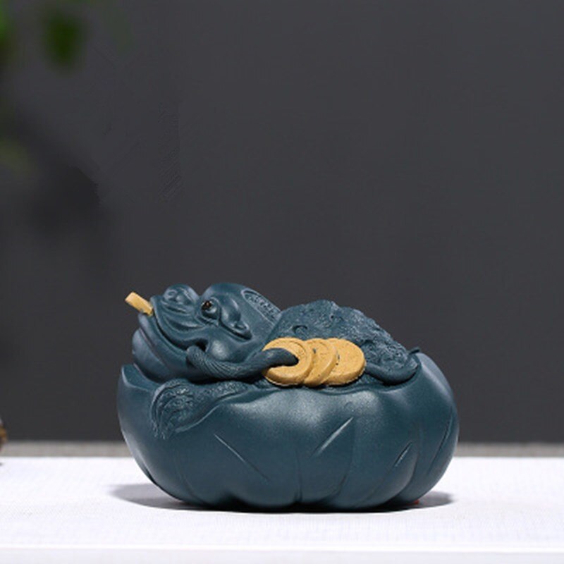 ZiSha Lila Tonne Goldene Kröte Tee Haustiere Keramik Ornamente Tee Haustiere Chinesischen Tee Tablett Handwerk Teegeschirr Zubehör