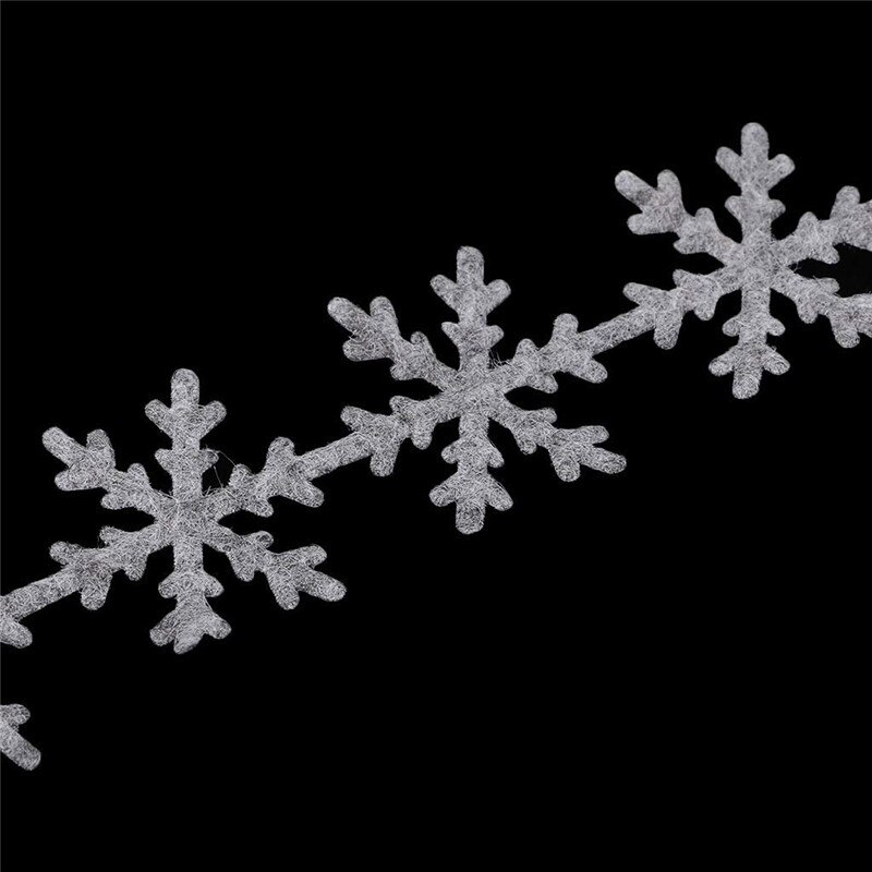 5m Schneeflocke Band Polyester Leichte Weihnachten Baum DIY Frohe Weihnachten Paket Dekoration Geprägte vlies Band