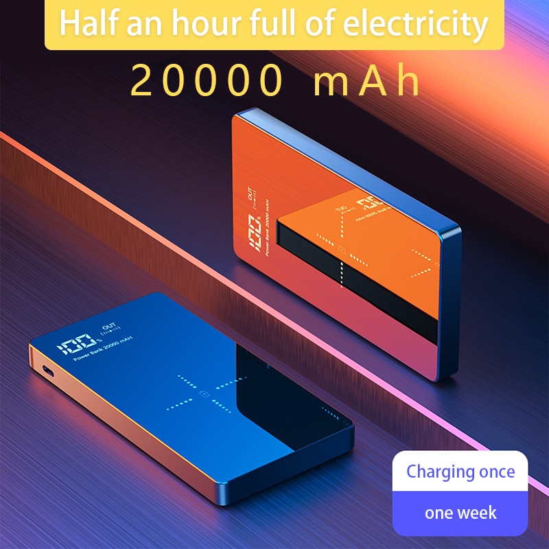 20000 mAh kabellos Energie Bank Ladegerät Tragbare Dual USB 20000 mAh Energie für iPhone X 8 Plus Samsung Hinweis 8 s8 Mobiltelefon