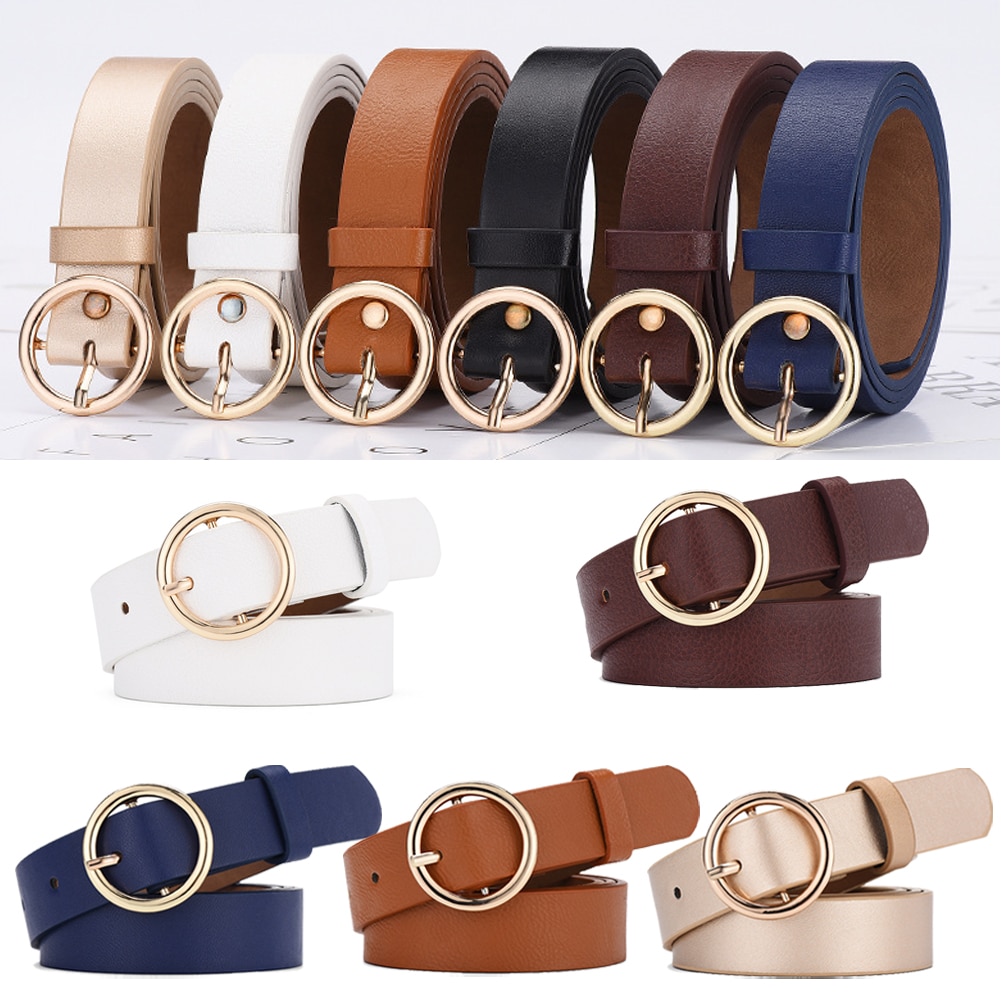 Klassische frauen Leder Gürtel Jahrgang Solide Bund Breiten Gürtel Gurt Gürtel 1 stücke unisex runde schnalle hosen gürtel