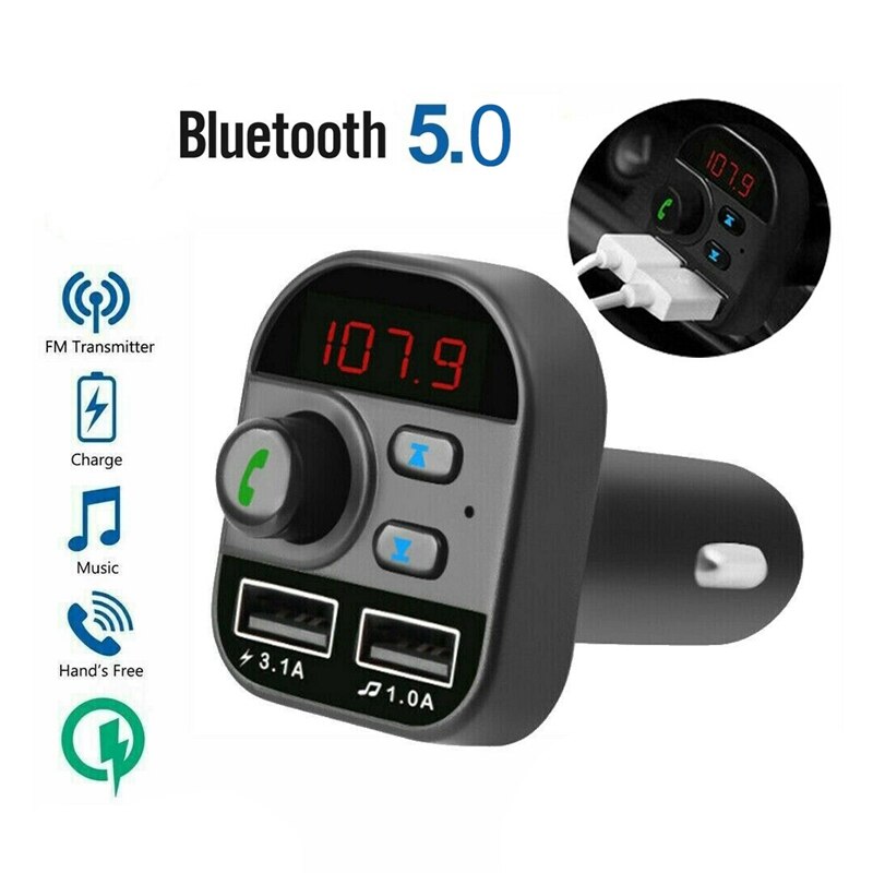 Auto Bluetooth kabellos Adapter FM Absender MP3 Radio Musik-Spieler Auto Bausatz 2 USB Ladegerät mit Freisprechen