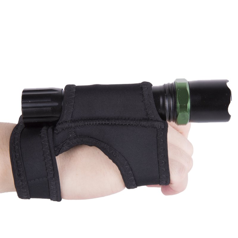 Unterwasser Tauchen Tauchen Tauch LED Taschenlampe Taschenlampe Halfter Weichen Schwarz Neopren Hand Arm Montieren Handgelenk Gurt Hand Handschuh Freies