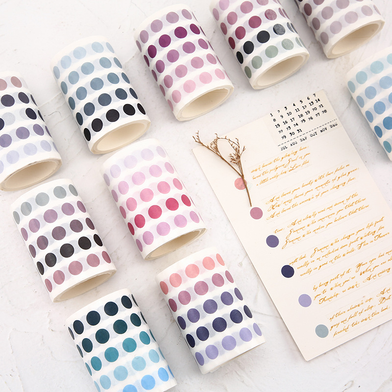 336 teile/los Bunte punkte Washi Band Japanischen Papier DIY Planer Maskierung Band Klebebänder Aufkleber Dekorative Schreibwaren Bänder