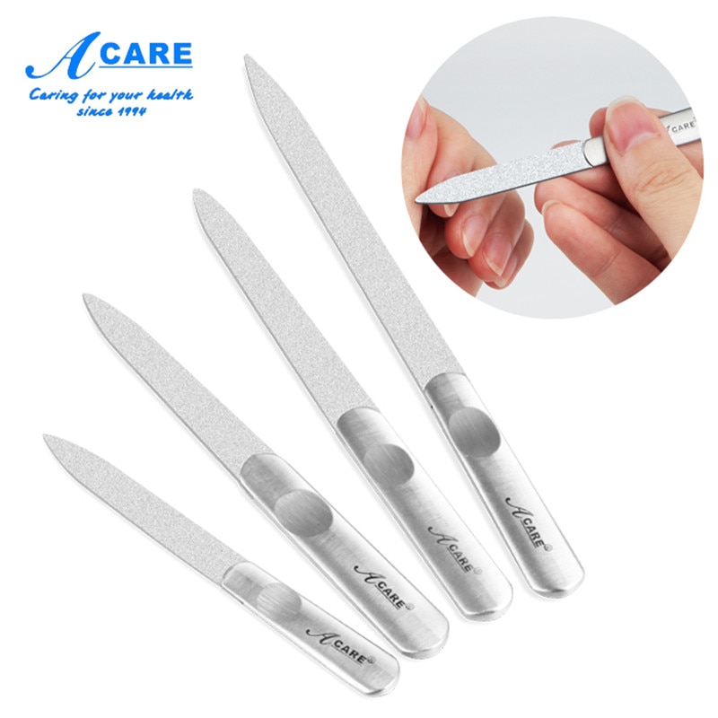 Acare 3 stücke Edelstahl Nagel Datei Puffer Professionelle PC einstellen Doppelseitige Nagel Datei einstellen Peeling Metall Nagel Kunst werkzeuge Frau