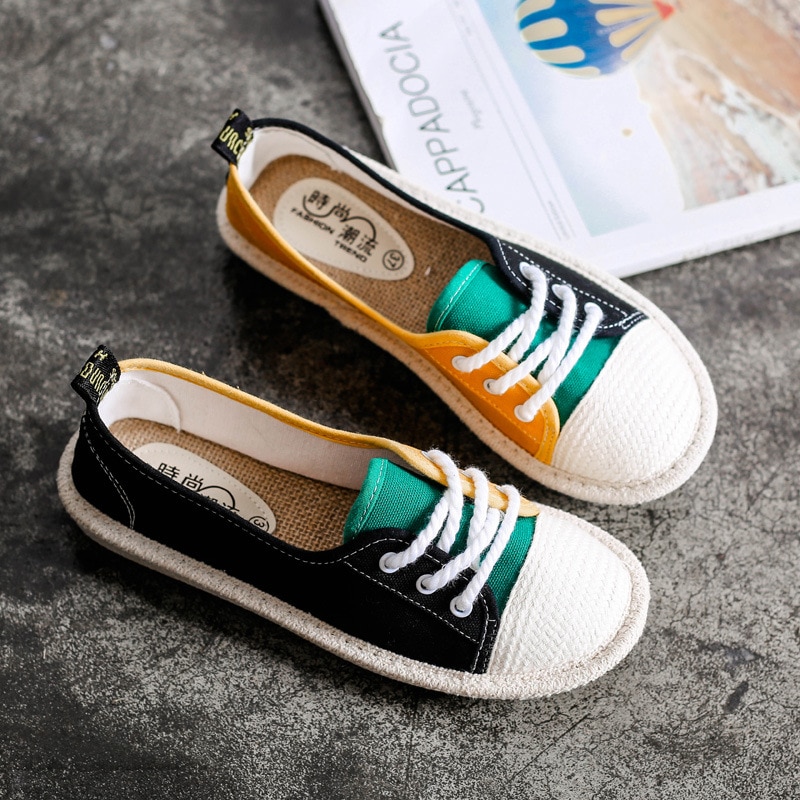 Frauen Spitze hoch Flache Schuhe Damen Süssigkeit Farben Fischer Leichte Schuhe Atmungsaktive Sommer lässig Freizeit Schuhe