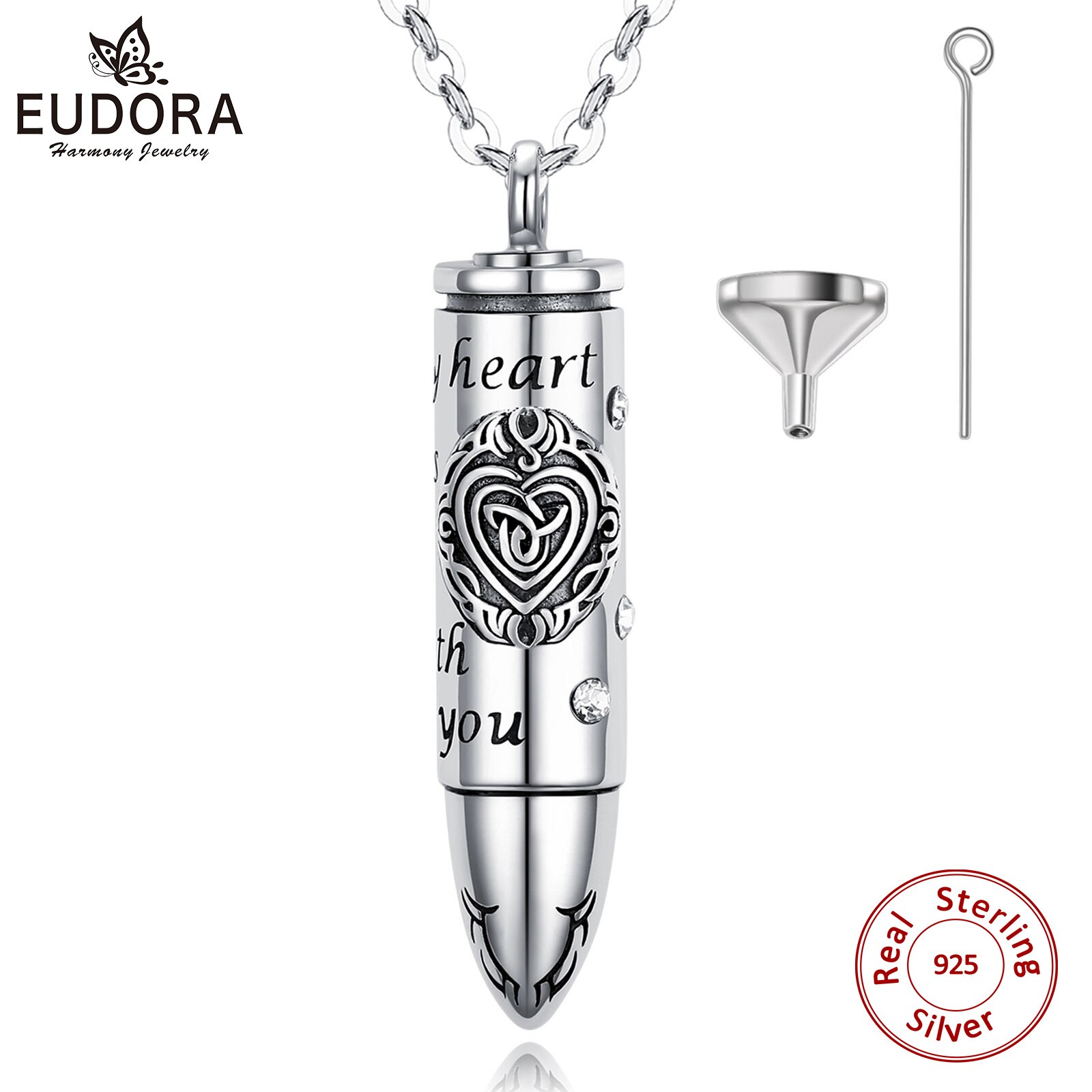 Eudora echt 925 Sterling Silber Kugel kapsel urne anhänger feuerbestattung Denkmal asche urne halskette Jahrgang-schmuck andenken G018