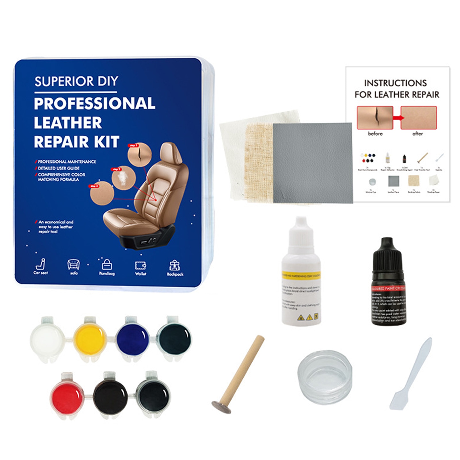 Leder Vinyl Reparatur Bausatz DIY Leder Vinyl Reparatur Bausatz Auto Leder Reparatur Werkzeuge