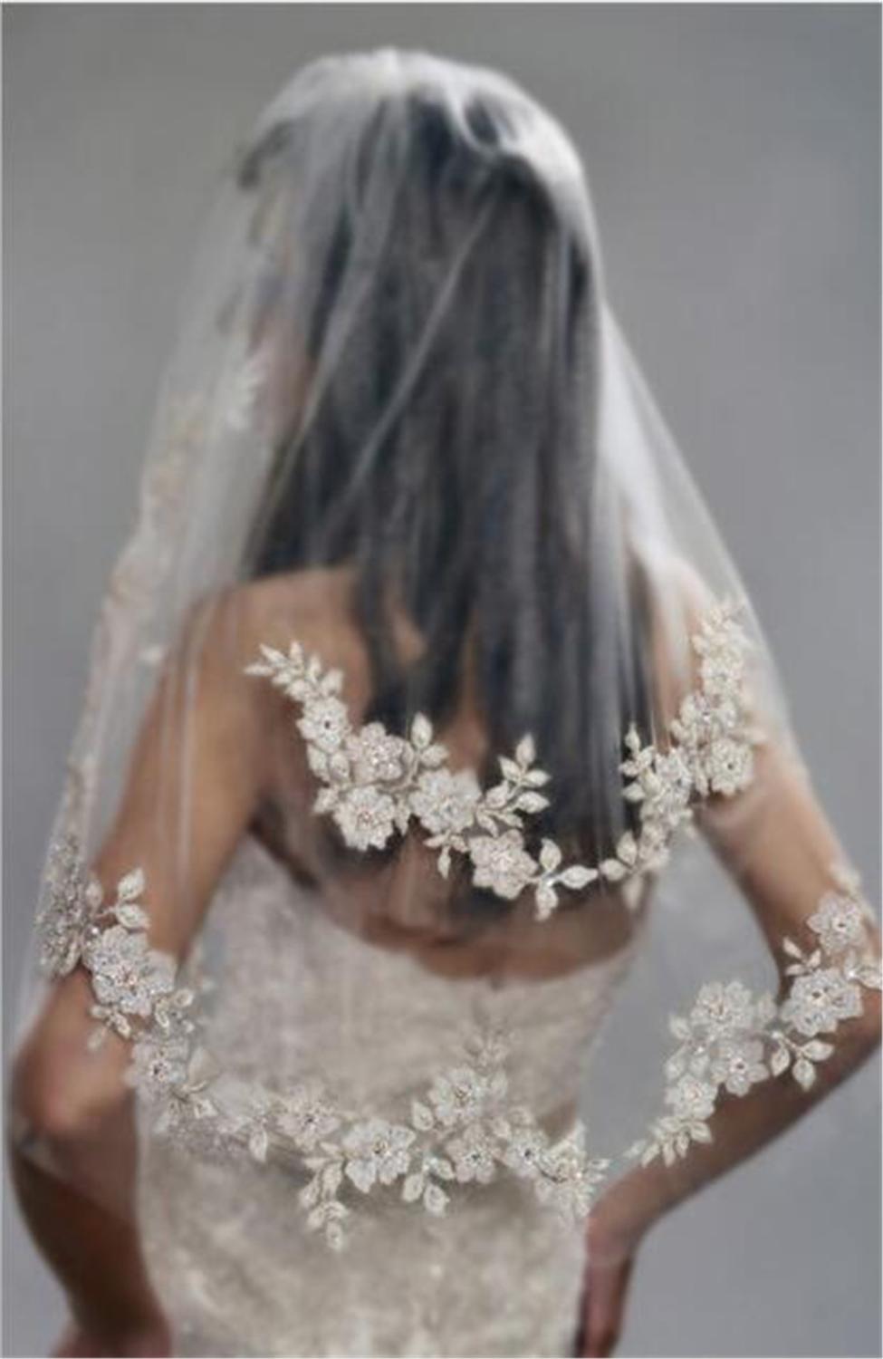 Zwei Schicht Kurze Hochzeit Schleier Mit Kamm Weichen Tüll Braut Schleier Mit Kamm Perlen Hochzeit Zubehör
