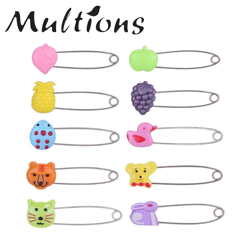 10Stck Edelstahl Sicherheit Stifte Kleinkind freundlicher Tuch Windel Verriegelung Brosche Schnallen Baby Pflege Dusche Windel Clips Halfter DIY handwerk