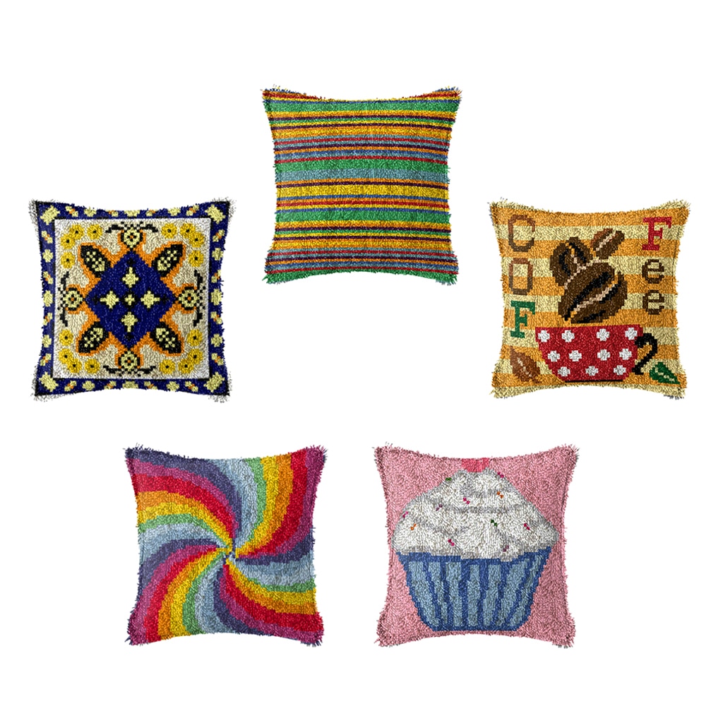 1 einstellen verriegeln Haken Bausätze für DIY Werfen Kissen Abdeckung Sofa Kissen Abdeckung mit aufbringen Gedruckt und Grundlegende Werkzeug & garn 16,93X16,93 zoll