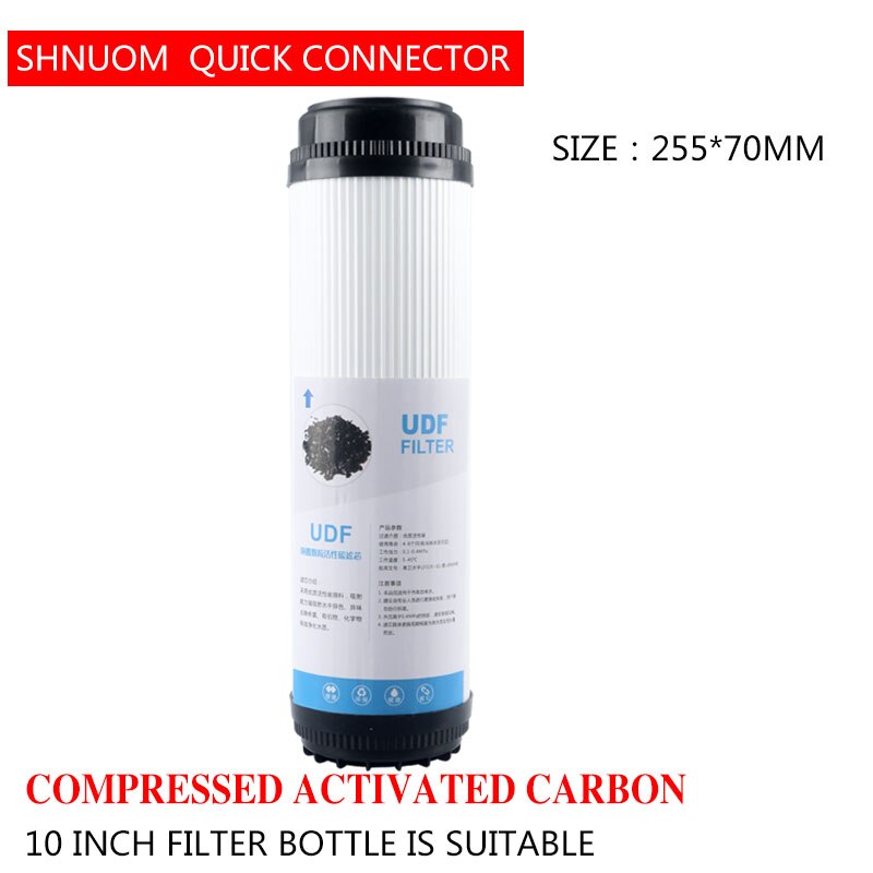10 zoll Wasserfilter Filter UDF/GAC Körnige Aktivkohle Osmose Küche Wasserfilter Teile Flach Druck GERUCH Kohlenstoff