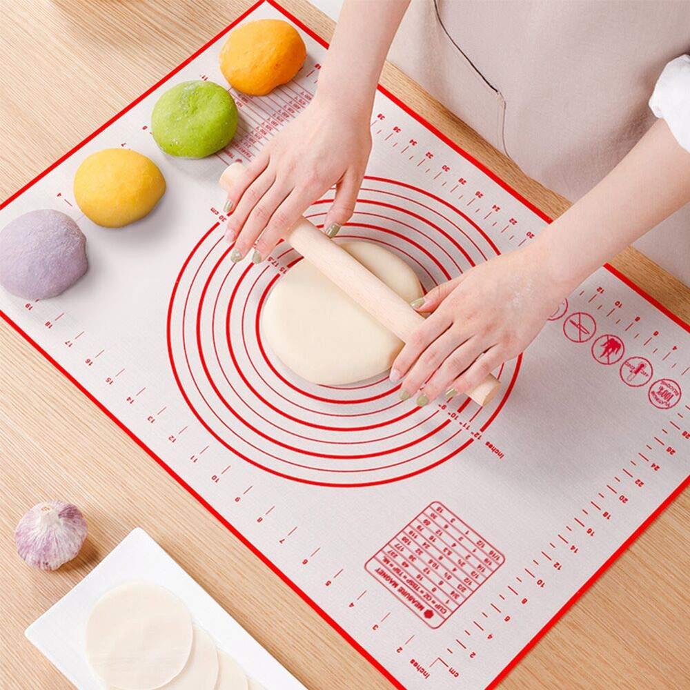 Silikon Backen matt 60*40CM Nicht Stock Cookie Gebäck matt mit Messung Pizza Fondant rollen Teig Backformen Zubehör viel