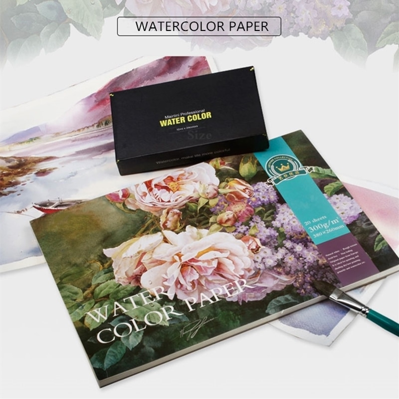 16k/32k Misch Baumwolle Aquarell Papier vier Seite Dicht 300g Malerei Tragbare Aquarell Papier für Büro schule Kunst Liefert