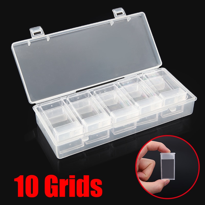10 Gitter Klar Diamant Stickerei Lagerung Kasten Diamant Malerei Organizer fallen Container 15,5 cm * 6,3 cm * 3cm