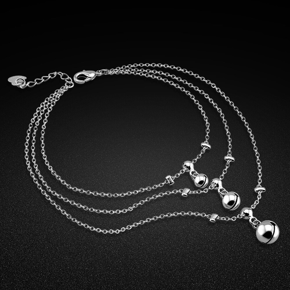 Modische Elegante Frau Schmuck. Solide 925 Sterling Silber Nette Glocke Fußkettchen Für Mädchen. Charme Silber Schmuck. Weihnachten