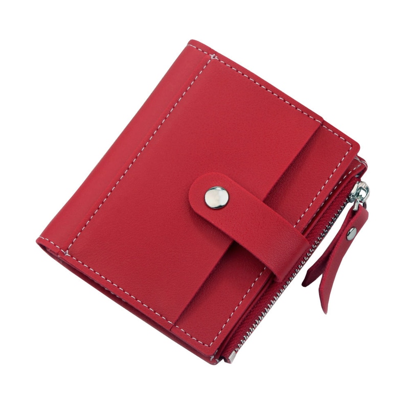 Brieftasche für Frauen Trifold Kleine Weibliche Geldbörse Peeling Leder Frauen Brieftasche Kurze Solide Reißverschluss Geldbörse Karte Halfter Cartera Mujer