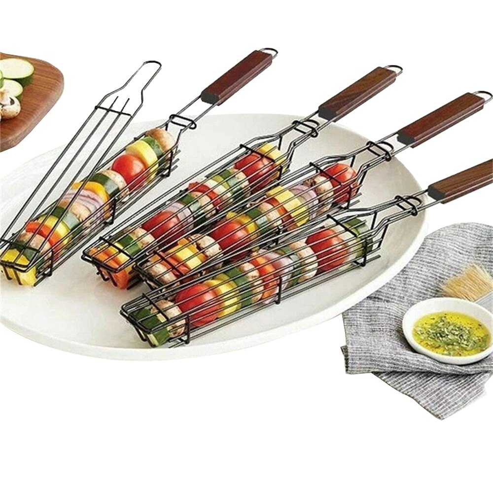 BBQ Werkzeuge Einfach Kebab Grill Körbe Gemüse Grill Lebensmittel Halfter Fleisch Tragbare Waschbar Grill Clip Küche Zubehör