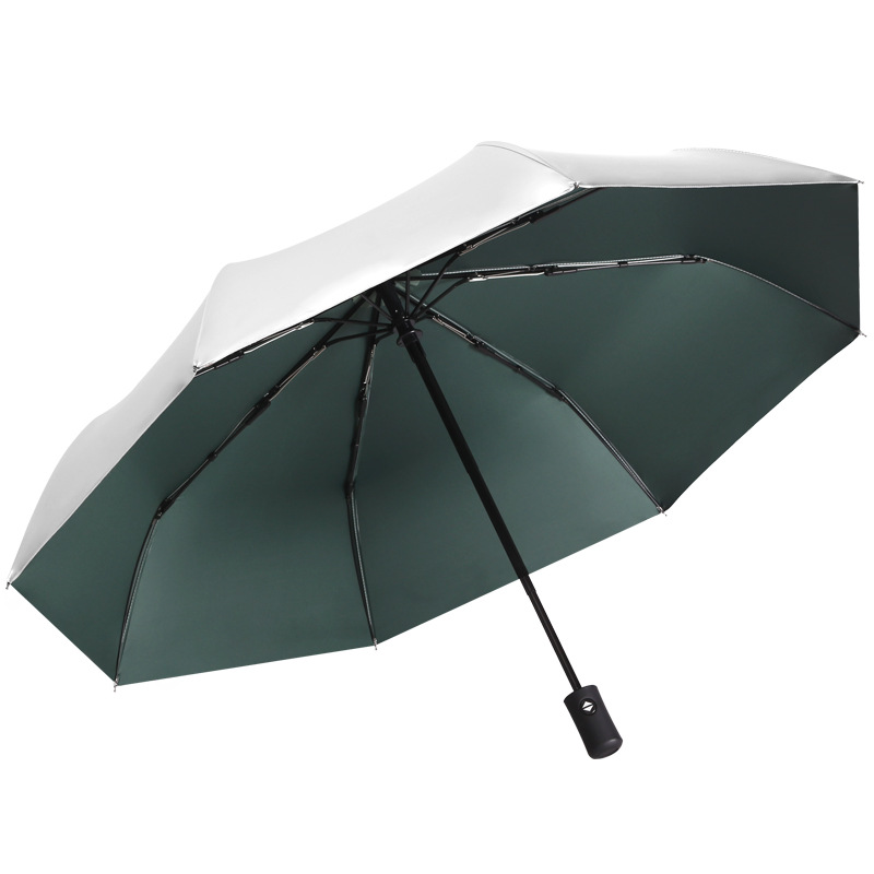 Voll-automatische Schwarz Kleber Sonnenschirm 3 Falten Regenschirm Dual Verwenden Sonnigen und Regnerischen Regenschirm freundlicher Regenschirm für Mädchen