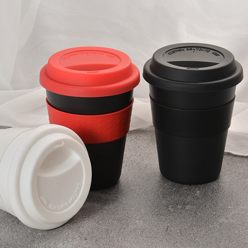 1PC Neue 400ml Mehrweg-Wärme Isolierte Keramik Reise Becher Tee Kaffee Reise Becher Tasse mit Nicht-Unterhose hülse und Silikon Deckel