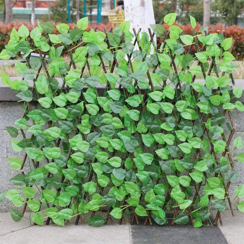 Rechteck Simulation Zaun Künstliche Grün Blatt Heimat Garten Garten Dekor Holz Teleskop Zaun Klettergerüst Pflanzen Heimat