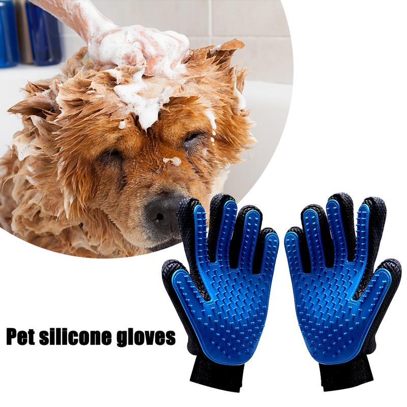 Haustier Handschuhe Katzen Hunde Reinigung Massage Fünf Finger Silikon Handschuhe 1 Paar Haustier Haar Pflege Handschuhe