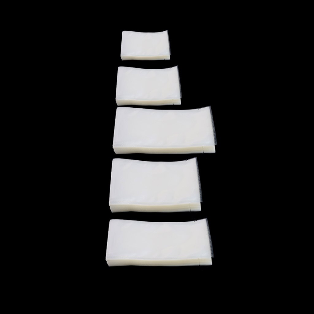 100Stck Lebensmittel Vakuum Tasche Lagerung Versiegelung Raum Verpackung Kommerziellen Lebensmittel Schoner 5 Größe R9UD